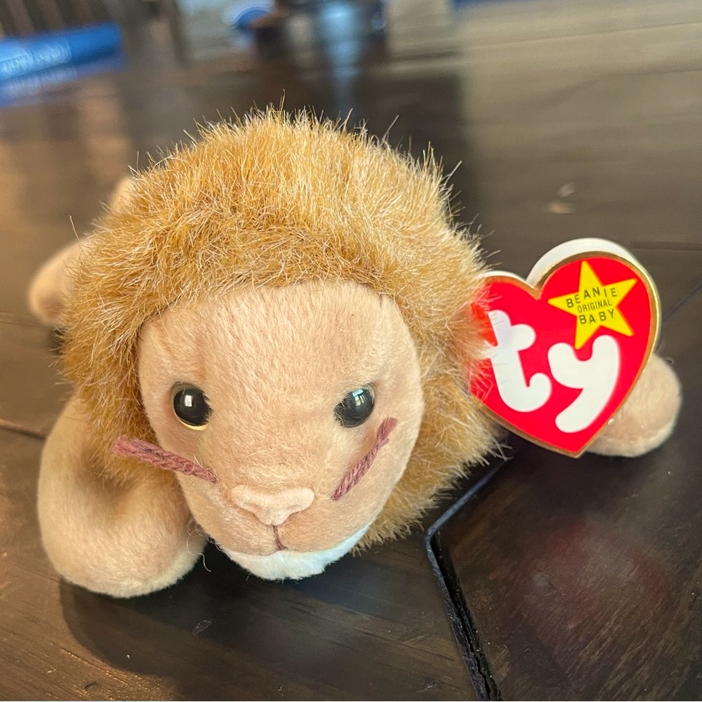 RETIRED And RARE Ty Beanie Baby "ROARY" LION - ERRORS/ PVC Pellet